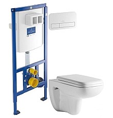 Комплект подвесной унитаз Orange C03-100W + система инсталляции Villeroy & Boch 92246100 + 92249068