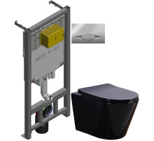 Комплект подвесной унитаз Esbano Clavel ESUPCLAVB + система инсталляции Jacob Delafon E29025-NF + E29027-CP