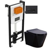 Комплект подвесной унитаз Esbano Clavel ESUPCLAVB + система инсталляции Jacob Delafon E24156-NF + E20859-7-BMT