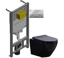 Комплект подвесной унитаз Esbano Azalea ESUPAZALB + система инсталляции Jacob Delafon E29025-NF + E29027-CP