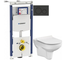 Комплект подвесной унитаз Cersanit City MZ-CITY-COn-S-DL + система инсталляции Geberit 111.362.00.5 + 115.882.DW.1
