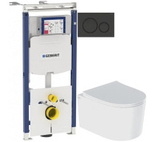 Комплект подвесной унитаз IDDIS Stone STORDSEI25 + система инсталляции Geberit 111.362.00.5 + 115.882.DW.1
