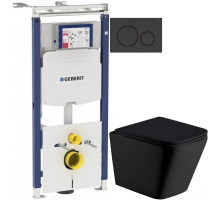 Комплект подвесной унитаз WeltWasser Gelbach 004MT-BL 10000003748 + система инсталляции Geberit 111.362.00.5 + 115.882.DW.1