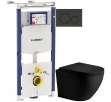 Комплект подвесной унитаз WeltWasser Merzbach 004MT-BL 10000003695 + система инсталляции Geberit 111.362.00.5 + 115.882.DW.1