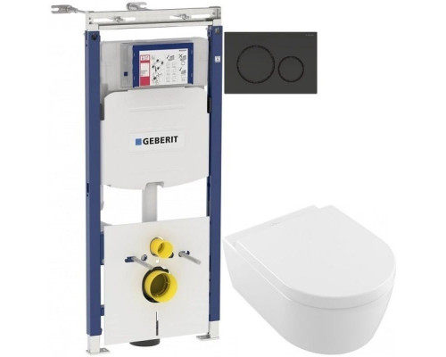 Приобрести Комплект подвесной унитаз Villeroy & Boch Avento 5656HR01 + система инсталляции Geberit 111.362.00.5 + 115.882.DW.1 в магазине сантехники Santeh-Crystal.ru