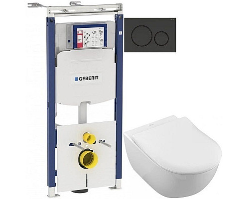 Заказать Комплект подвесной унитаз Villeroy & Boch Subway 2.0 5614R2R1 + система инсталляции Geberit 111.362.00.5 + 115.882.DW.1 в магазине сантехники Santeh-Crystal.ru