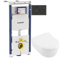 Комплект подвесной унитаз Villeroy & Boch Avento 5656RSR1 + система инсталляции Geberit 111.362.00.5 + 115.882.DW.1