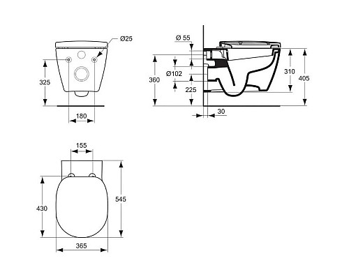 Заказать Комплект Ideal Standard Connect E803501 + E712701 + система инсталляции Grohe 38772001 в магазине сантехники Santeh-Crystal.ru