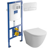 Комплект подвесной унитаз Grossman GR-4411 + система инсталляции Villeroy & Boch 92246100 + 92249068