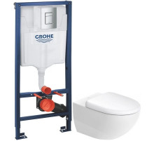 Комплект подвесной унитаз Duravit Architec 45720900A1 + система инсталляции Grohe 38772001