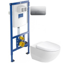 Комплект подвесной унитаз Duravit Architec 45720900A1 + система инсталляции Villeroy & Boch 92246100 + 92249061