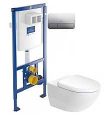 Комплект подвесной унитаз Duravit Architec 45720900A1 + система инсталляции Villeroy & Boch 92246100 + 92249061