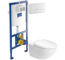 Комплект подвесной унитаз Duravit Architec 45720900A1 + система инсталляции Villeroy & Boch 92246100 + 92249068