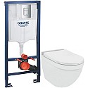 Комплект подвесной унитаз Jaquar Solo SLS-WHT-6953BIUFSM + система инсталляции Grohe 38772001