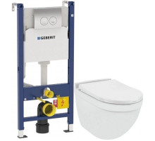 Комплект подвесной унитаз Jaquar Solo SLS-WHT-6953BIUFSM + система инсталляции Geberit 458.124.21.1