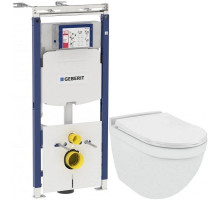 Комплект подвесной унитаз Jaquar Solo SLS-WHT-6953BIUFSM + система инсталляции Geberit 111.362.00.5