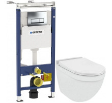 Комплект подвесной унитаз Jaquar Solo SLS-WHT-6953BIUFSM + система инсталляции Geberit 458.125.21.1