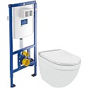 Комплект подвесной унитаз Jaquar Solo SLS-WHT-6953BIUFSM + система инсталляции Villeroy & Boch 92246100