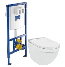 Комплект подвесной унитаз Jaquar Solo SLS-WHT-6953BIUFSM + система инсталляции Villeroy & Boch 92246100