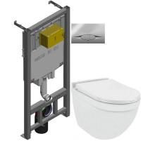 Комплект подвесной унитаз Jaquar Solo SLS-WHT-6953BIUFSM + система инсталляции Jacob Delafon E29025-NF + E29027-CP