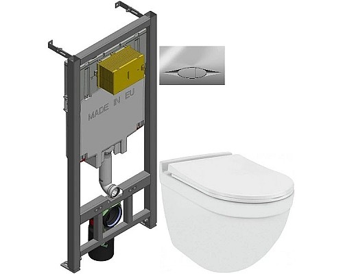 Купить Комплект подвесной унитаз Jaquar Solo SLS-WHT-6953BIUFSM + система инсталляции Jacob Delafon E29025-NF + E29027-CP в магазине сантехники Santeh-Crystal.ru