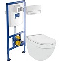 Комплект подвесной унитаз Jaquar Solo SLS-WHT-6953BIUFSM + система инсталляции Villeroy & Boch 92246100 + 92249068