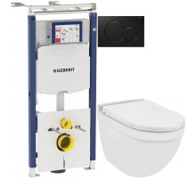 Комплект подвесной унитаз Jaquar Solo SLS-WHT-6953BIUFSM + система инсталляции Geberit 111.362.00.5 + 115.770.DW.5