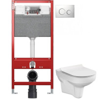 Комплект подвесной унитаз Cersanit City MZ-CITY-COn-S-DL + система инсталляции Tece 9300302 + 9240921