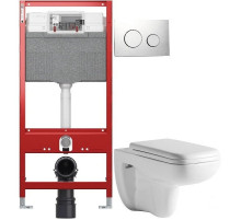 Комплект подвесной унитаз Orange C03-100W + система инсталляции Tece 9300302 + 9240921