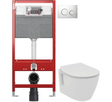 Комплект подвесной унитаз Ideal Standard Connect Space E804601 + E772401 + система инсталляции Tece 9300302 + 9240921