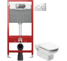 Комплект подвесной унитаз Roca Dama Senso 346517000 + ZRU9302820 + система инсталляции Tece 9300302 + 9240921