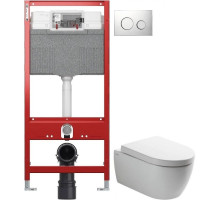 Комплект подвесной унитаз SSWW CT2038V + система инсталляции Tece 9300302 + 9240921