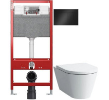 Комплект подвесной унитаз Laufen Kartell by Laufen 8.2033.6.000.000.1 + 8.9133.1.000.000.1 + система инсталляции Tece 9300302 + 9240407