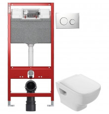 Комплект подвесной унитаз Jacob Delafon Struktura EDF102-00 + E4272-00 + система инсталляции TECE 9300302 + 9240921