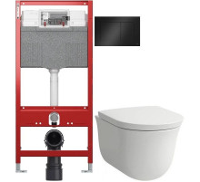 Комплект подвесной унитаз Laufen New Classic 8.2085.1.000.000.1 + 8.9185.1.000.000.1 + система инсталляции Tece 9300302 + 9240407