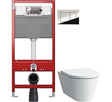 Комплект подвесной унитаз Laufen Kartell by Laufen 8.2033.6.000.000.1 + 8.9133.1.000.000.1 + система инсталляции TECE 9300302 + 9240401