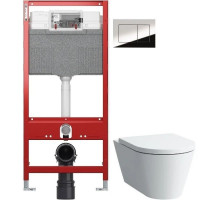 Комплект подвесной унитаз Laufen Kartell by Laufen 8.2033.6.000.000.1 + 8.9133.1.000.000.1 + система инсталляции TECE 9300302 + 9240401