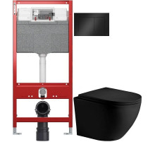 Комплект подвесной унитаз WeltWasser Merzbach 004MT-BL 10000003695  + система инсталляции Tece 9300302 + 9240407