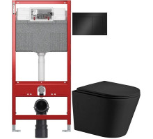 Комплект подвесной унитаз WeltWasser Salzbach 004MT-BL 10000003700 + система инсталляции Tece 9300302 + 9240407