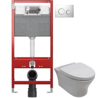 Комплект подвесной унитаз Noken Hotels N399999901 + N356330439 + система инсталляции Tece 9300302 + 9240921