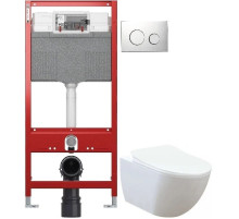 Комплект подвесной унитаз Creavit Free FE322-11CB00E-0000 + KC0903.02.0000E + система инсталляции TECE 9300302 + 9240921