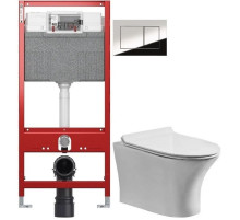 Комплект подвесной унитаз Orange C01-100W + система инсталляции Tece 9300302 + 9240401