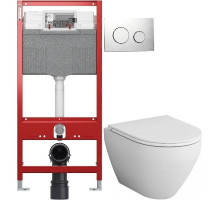 Комплект подвесной унитаз Am.Pm Spirit 2.0 C701700WH + C707857WH + система инсталляции Tece 9300302 + 9240921