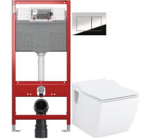 Комплект подвесной унитаз Creavit Trend TP324-11CB00E-0000 + KC2303.01.0000E + система инсталляции Tece 9300302 + 9240401