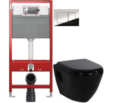 Комплект подвесной унитаз Creavit Terra TP325-11SI00E-0000 + KC0103.03.1300E + система инсталляции Tece 9300302 + 9240401