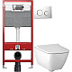 Купить Комплект подвесной унитаз Geberit Smyle Square 500.683.01.1 + система инсталляции Tece 9300302 + 9240921 в магазине сантехники Santeh-Crystal.ru