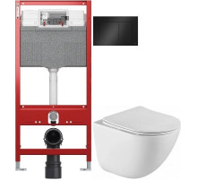 Комплект подвесной унитаз BelBagno Amanda BB051CHR + BB051SC + система инсталляции Tece 9300302 + 9240407