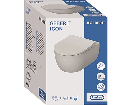 Приобрести Комплект подвесной унитаз Geberit iCon 500.784.01.1 + система инсталляции Grohe 38772001 в магазине сантехники Santeh-Crystal.ru