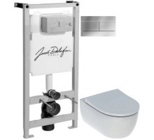 Комплект подвесной унитаз Geberit iCon 500.784.01.1 + система инсталляции Jacob Delafon E5504-NF + E4316-CP