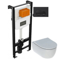 Комплект подвесной унитаз Geberit iCon  500.784.01.1 + система инсталляции Jacob Delafon E24156-NF + E20859-7-BMT